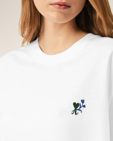 White cotton t-shirt with Ami de Coeur tulip