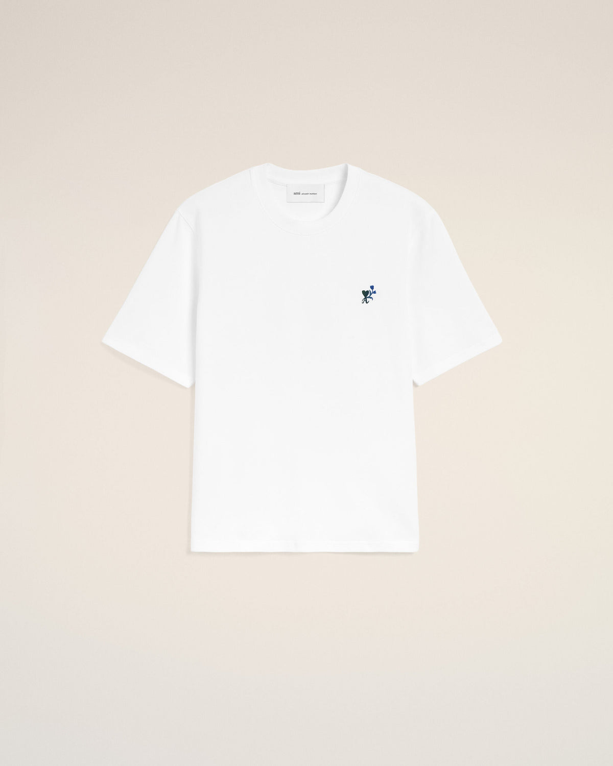 White cotton t-shirt with Ami de Coeur tulip