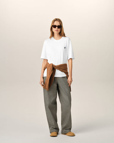 White cotton t-shirt with Ami de Coeur tulip