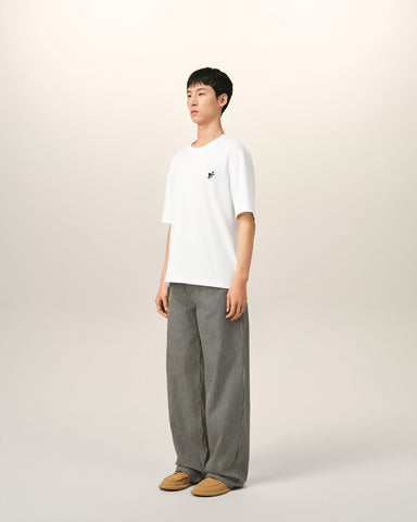 White cotton t-shirt with Ami de Coeur tulip