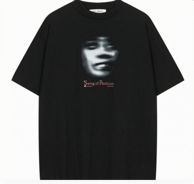 Shadow Portrait Graphic Oversized T-Shirt