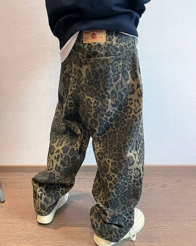 Leopard Print Jeans Mens